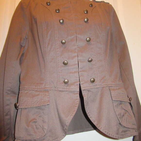 Military Style Jacket Size 8 Womens, Divided by H&M, Mandarin Collar - Picture 7 of 16